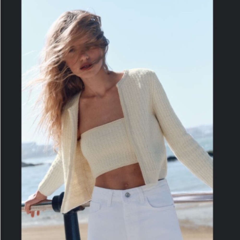 Zara Cream Women's Sweater Set